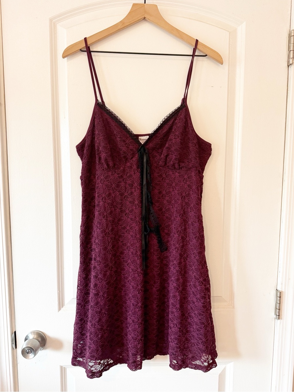 Lace Y2K Babydoll Burgundy Mini Dress Whimsigoth XL